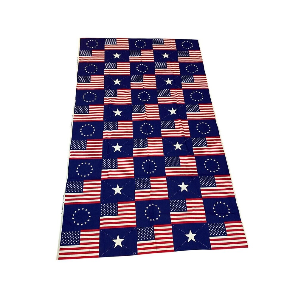Flag Fabric Vintage Patriotic Red Blue